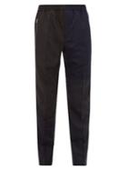 Matchesfashion.com Stella Mccartney - Patchwork Pinstriped Wool Trousers - Mens - Navy