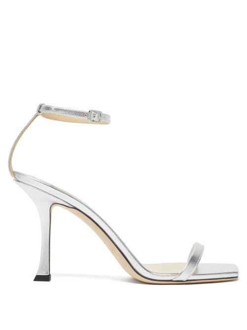 Matchesfashion.com Jimmy Choo - Marin 90 Metallic-leather Sandals - Womens - Silver