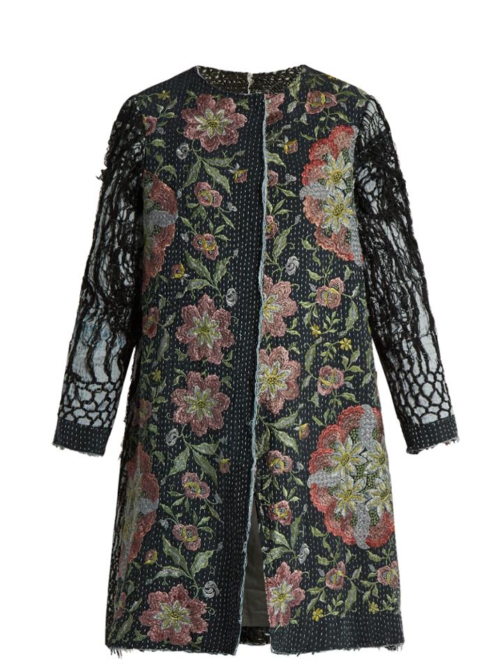 By Walid Gigi Embroidered Silk Coat