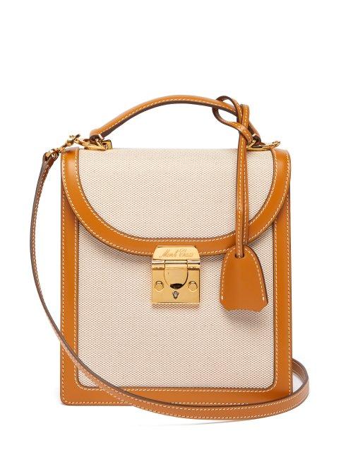 Matchesfashion.com Mark Cross - Uptown Canvas Cross Body Bag - Womens - Beige Multi