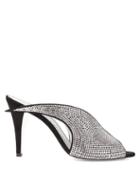 Matchesfashion.com Givenchy - Crystal Embellished Suede Mules - Womens - Black Silver