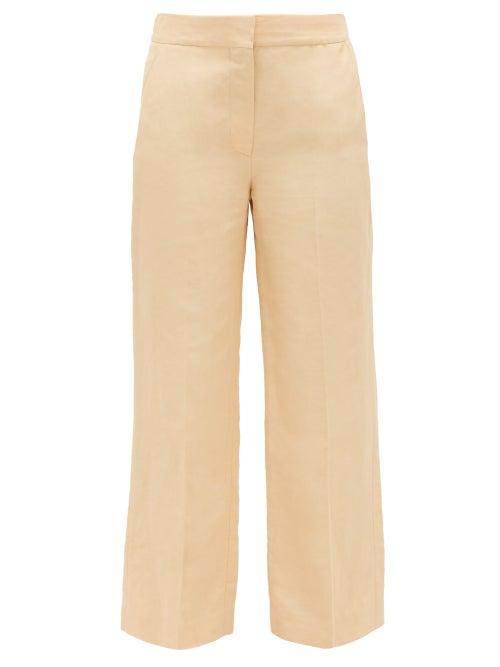 Matchesfashion.com Blaz Milano - Chips Slubbed Kick-flare Trousers - Womens - Cream