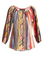 Matchesfashion.com Vivienne Westwood Anglomania - Striped Crepe Blouse - Womens - Multi