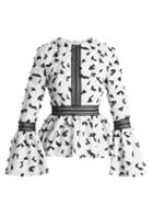 Matchesfashion.com Huishan Zhang - Pantoufele Petal Appliqu Twill Top - Womens - White Black