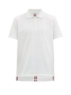 Thom Browne - Tricolour-stripe Cotton Polo Shirt - Mens - White