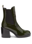 Matchesfashion.com Fabrizio Viti - Madison Patent-leather Chelsea Boots - Womens - Khaki