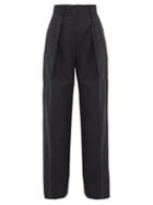 Matchesfashion.com Jacquemus - Carini Cotton Blend Wide Leg Trousers - Womens - Navy