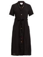 Matchesfashion.com Hvn - Maria Fruit Embroidered Crepe Midi Dress - Womens - Black Multi