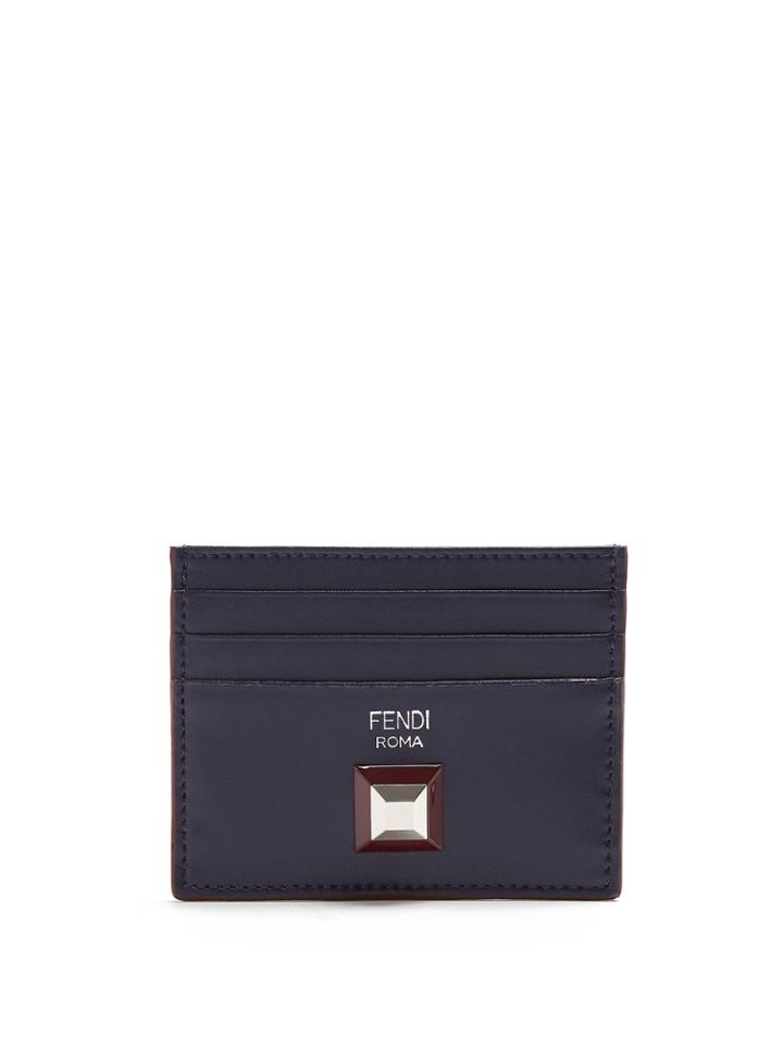 Fendi Embellished Leather Cardholder