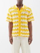Casablanca - Gradient Wave-knit Cotton-blend Shirt - Mens - Yellow
