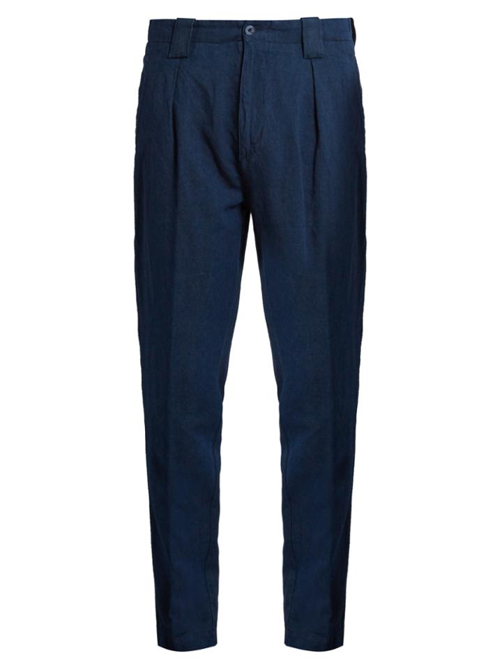 Etro Tapered Leg Linen-blend Trousers