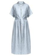 Matchesfashion.com Loup Charmant - Exclusive Striped Cotton Blend Shirt Dress - Womens - Blue Stripe
