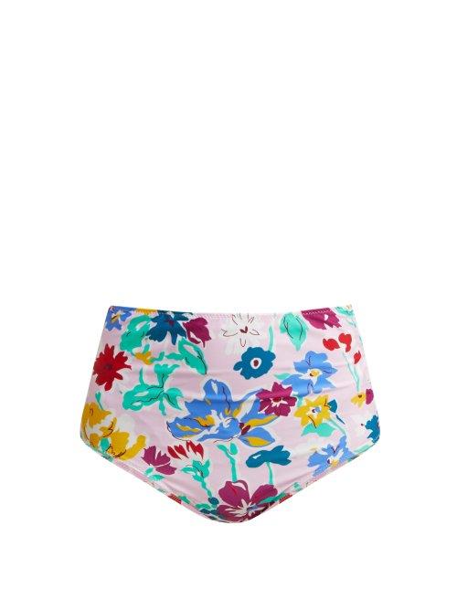 Matchesfashion.com Araks - Mallory Liberty Print High Waisted Bikini Briefs - Womens - Pink Multi