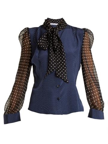 Edeltrud Hofmann Pussy-bow Polka-dot Silk Blouse