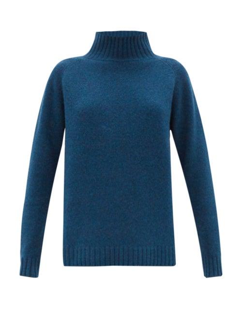 Matchesfashion.com The Elder Statesman - Highland High-neck Cashmere Sweater - Womens - Dark Green