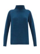 Matchesfashion.com The Elder Statesman - Highland High-neck Cashmere Sweater - Womens - Dark Green