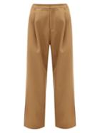 Matchesfashion.com Sara Lanzi - Wool-blend Twill Trousers - Womens - Beige