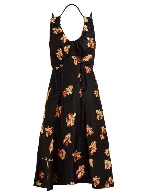 Matchesfashion.com Proenza Schouler - Floral Fil Coup Leopard Jacquard Midi Dress - Womens - Black Multi
