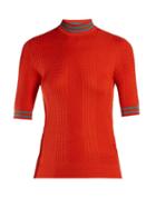 Matchesfashion.com Fendi - High Neck Silk Knit Top - Womens - Orange Multi