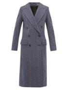 Matchesfashion.com Ann Demeulemeester - Double Breasted Wool Blend Coat - Womens - Blue