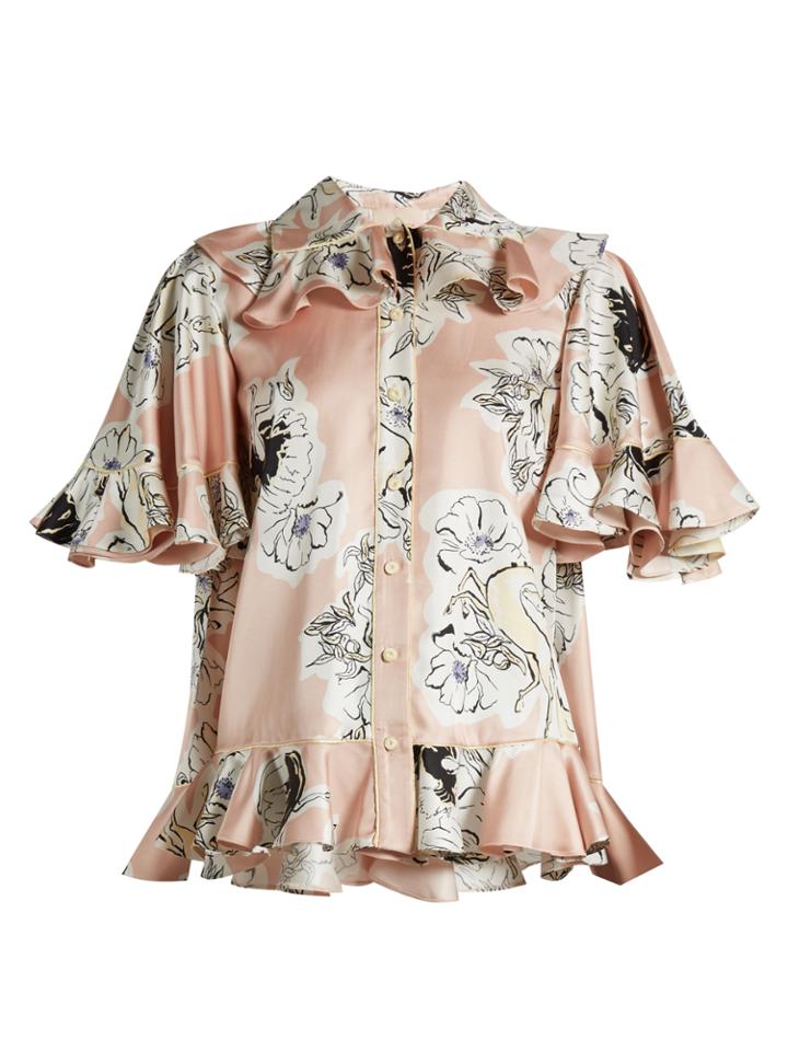 Roksanda Rosler Floral-print Double-georgette Shirt