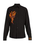 Matchesfashion.com Givenchy - Flaming Dagger Print Shirt - Mens - Black