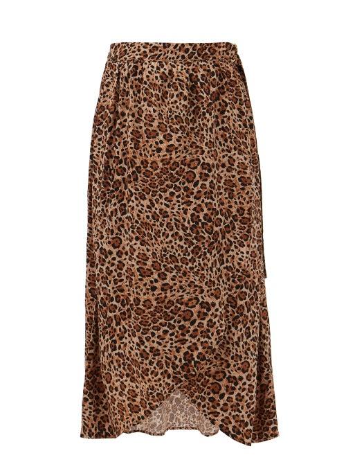 Melissa Odabash - Devlin Wrap-front Leopard-print Jersey Midi Skirt - Womens - Leopard