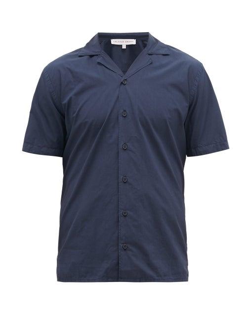 Matchesfashion.com Orlebar Brown - Travis Cotton-poplin Bowling Shirt - Mens - Navy