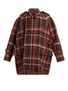 Matchesfashion.com Acne Studios - Oversized Checked Wool Blend Coat - Womens - Brown Multi