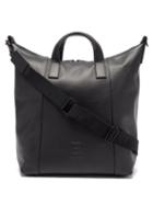 Balenciaga - Hourglass Logo-embossed Leather Tote - Mens - Black
