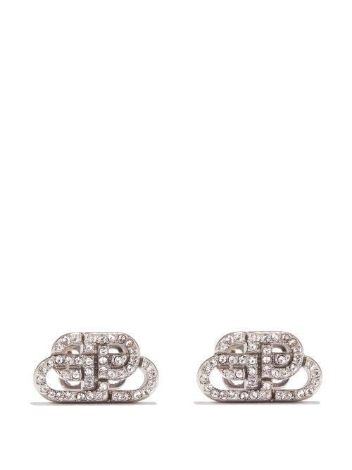 Balenciaga - Bb Xs Crystal-embellished Earrings - Womens - Crystal