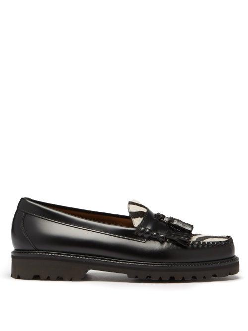 G.h. Bass & Co. - Weejuns 90 Calf Hair And Leather Loafers - Mens - Black White