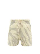Matchesfashion.com Les Tien - Yacht Tie-dye Brushed-back Cotton Shorts - Womens - Light Blue