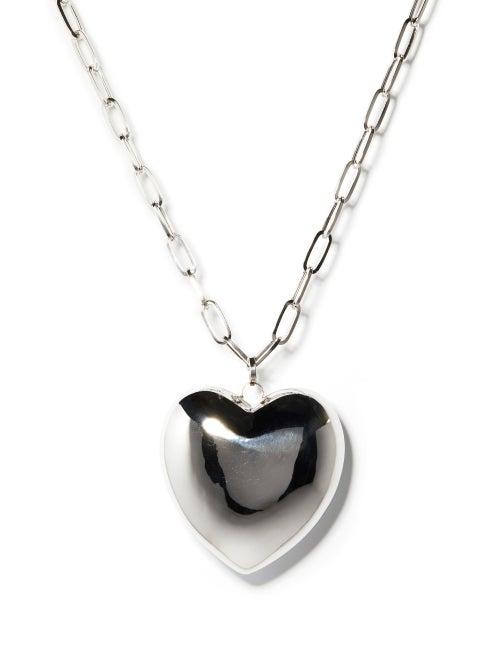 Matchesfashion.com Lauren Rubinski - Heart 14kt White-gold Necklace - Womens - White Gold