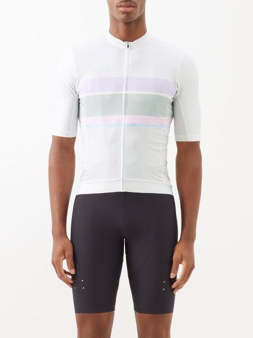 Pedla - Striped Technical-jersey Cycling Top - Mens - Light / Pastel Pink