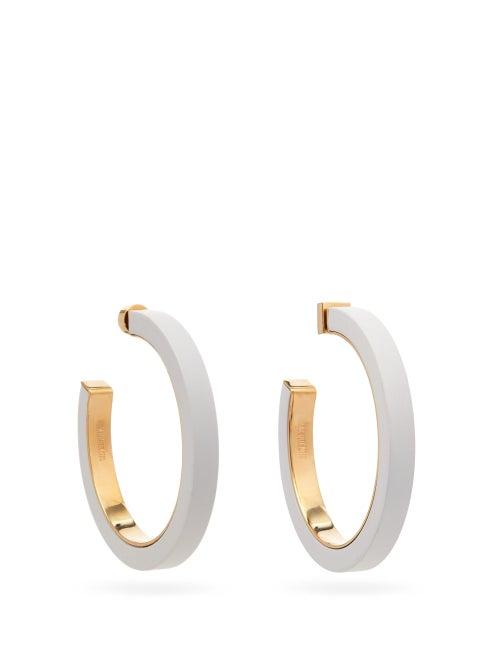 Matchesfashion.com Jacquemus - Resin Hoop Earrings - Womens - Sky Blue