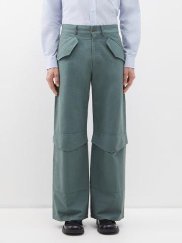 Winnie New York - Flap-pocket Cotton Cargo Trousers - Mens - Khaki