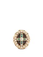 Matchesfashion.com Jade Jagger - Diamond, Emerald, Pearl & 18kt Gold Ring - Womens - Green