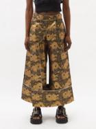 Junya Watanabe - Layered Brocade Wide-leg Trousers - Womens - Gold Multi