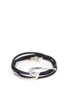 Shaun Leane - Hook Sterling-silver & Leather Wraparound Bracelet - Mens - Black Silver