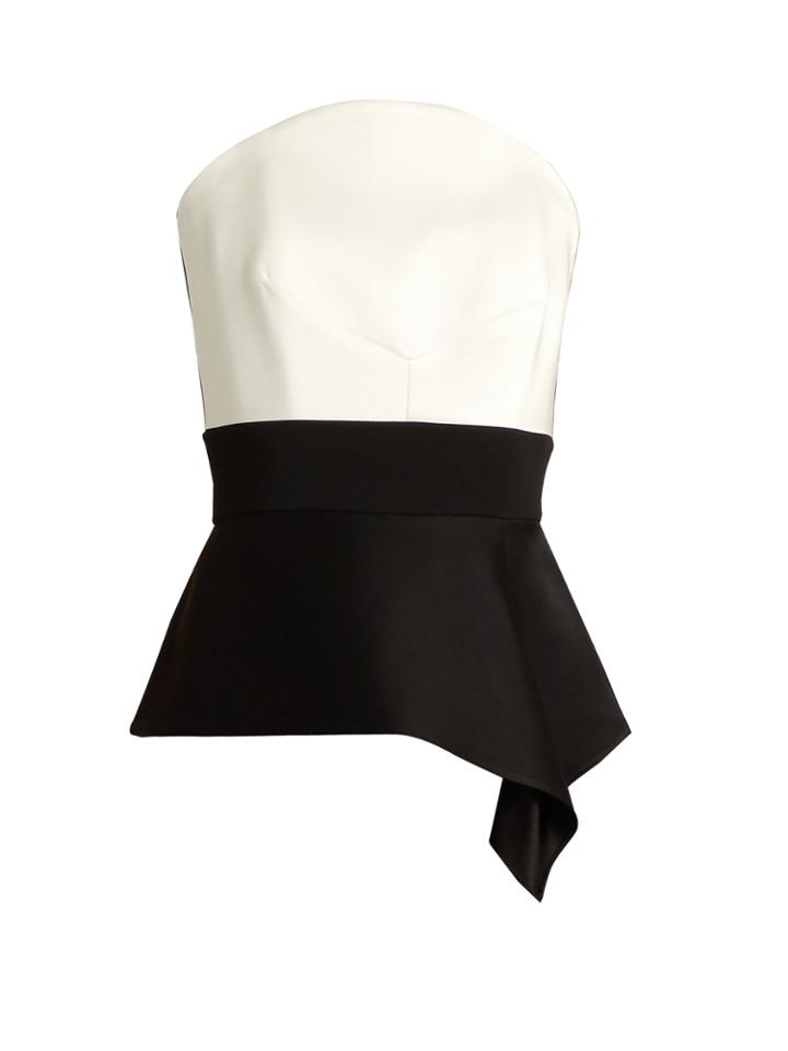 Roland Mouret Penn Satin And Cady Corset Top