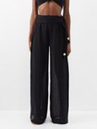 Lisa Marie Fernandez - Farrah Halterneck Organic Cotton-blend Trousers - Womens - Black