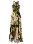 Matchesfashion.com Temperley London - Harmony-print Halterneck Silk-chiffon Dress - Womens - Black Multi