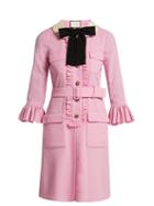 Matchesfashion.com Gucci - Ruffle Trimmed Wool Dress - Womens - Pink