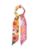 Ladies Accessories Dolce & Gabbana - Daisy-print Silk-faille Scarf - Womens - Pink Multi