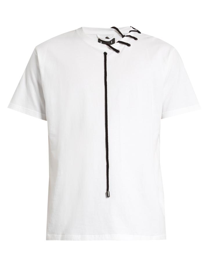 Craig Green Laced-neck Cotton T-shirt