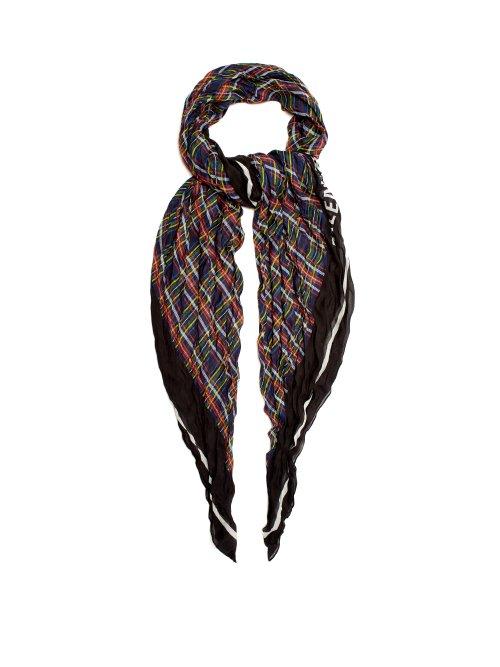 Matchesfashion.com Balenciaga - Checked Silk Blend Scarf - Womens - Multi