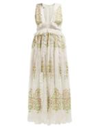 Matchesfashion.com Giambattista Valli - Floral Embroidered Lace Gown - Womens - Ivory Multi