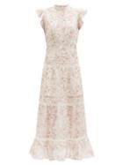 Matchesfashion.com Sir - Caprice Ruffled Floral-print Cotton Dress - Womens - White Print