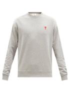Ami - Ami De Caur-logo Cotton-jersey Sweatshirt - Mens - Grey